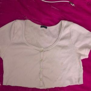 Purple button up Brandy Melville crop top